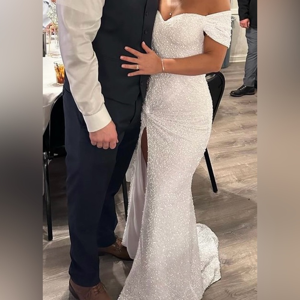 Elegant White Sequin Gown